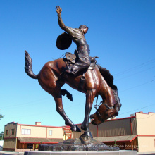 Estatua de vaquero de alta calidad en caballo (servicio personalizado disponible)